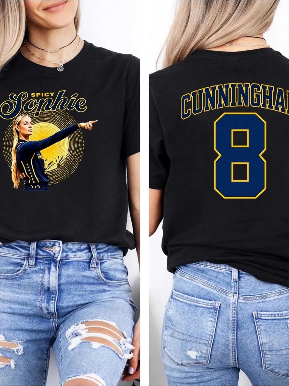 Black 'Spicy Sophie' Graphic Tee - Cunningham 8